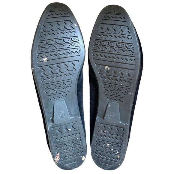 𝅺VINTAGE Tinsel Toes Black Velvet Poinsettia Embroidered Flats 8.5 - Picture 9 of 9